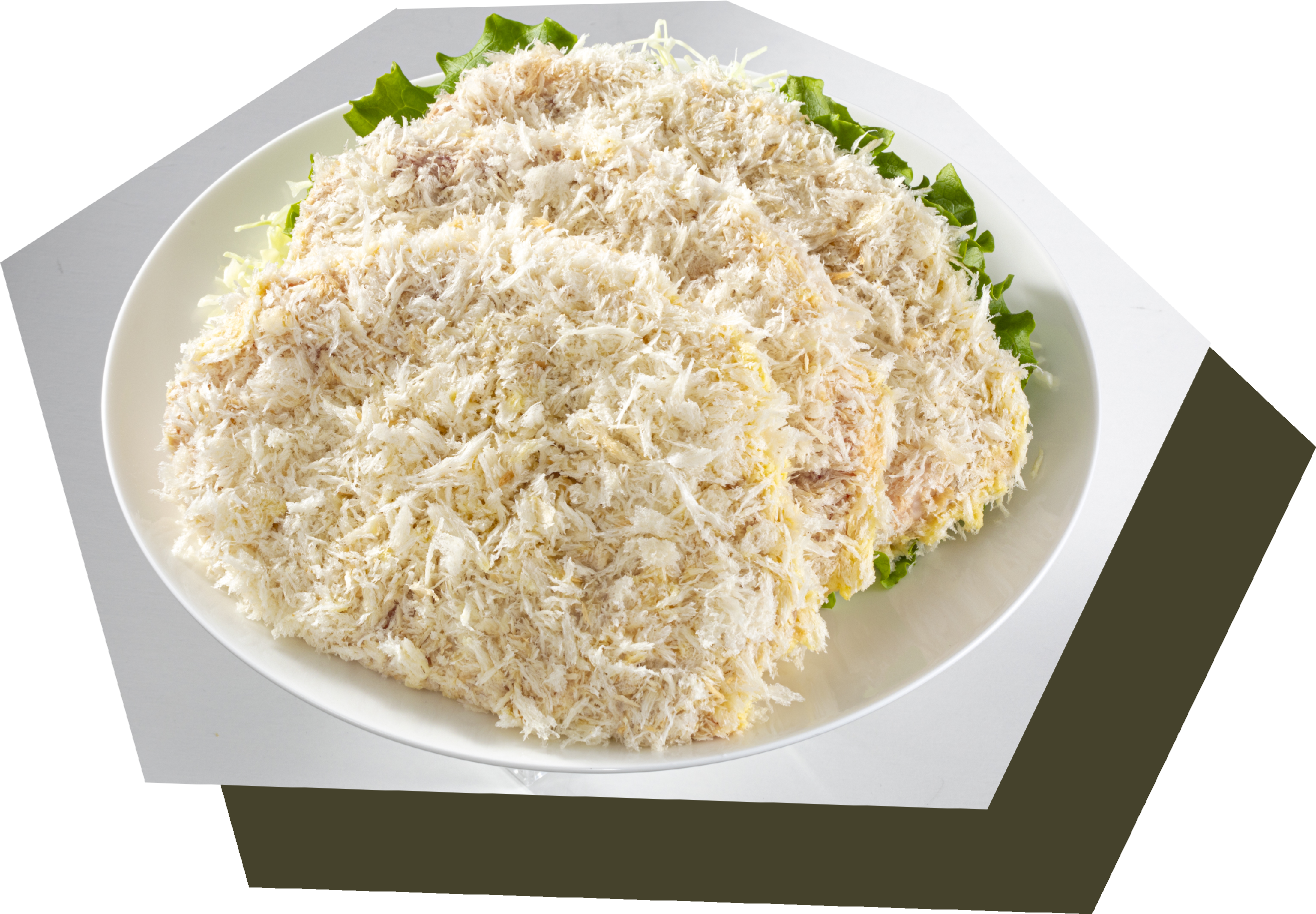 パン粉をまぶしたあとは揚げるだけの状態のとんかつ