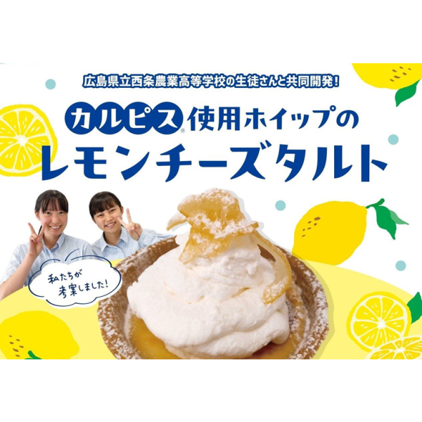 西条農業高校コラボ商品「カルピス使用ホイップのレモンチーズタルト」限定販売【産学連携】